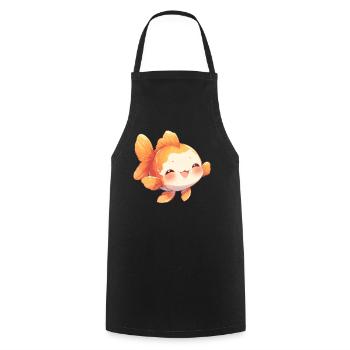 poisson rouge - Tablier de cuisine - noir - Devant - AI Model Male 185 dark (185cm)