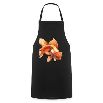poisson rouge - Tablier de cuisine - noir - Devant - AI Model Male 185 dark (185cm)