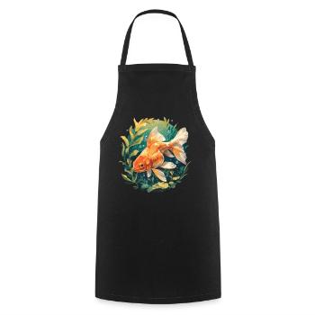 poisson rouge - Tablier de cuisine - noir - Devant - AI Model Male 185 dark (185cm)