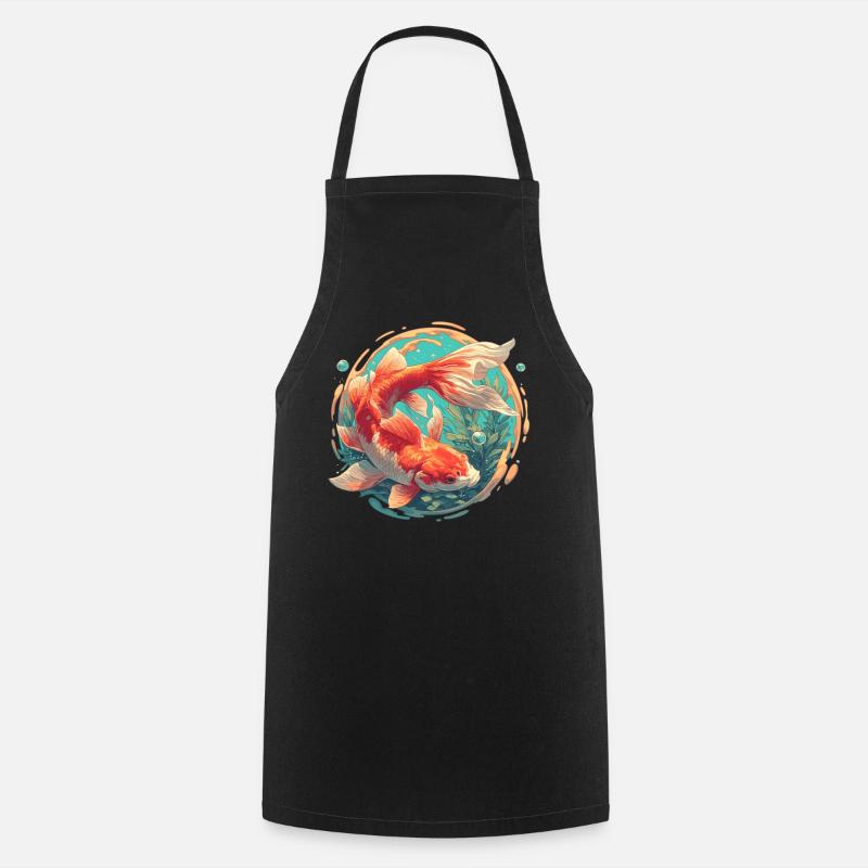 poisson rouge - Tablier de cuisine - noir