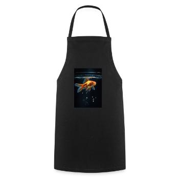 poisson rouge - Tablier de cuisine - noir - Devant - AI Model Male 185 dark (185cm)
