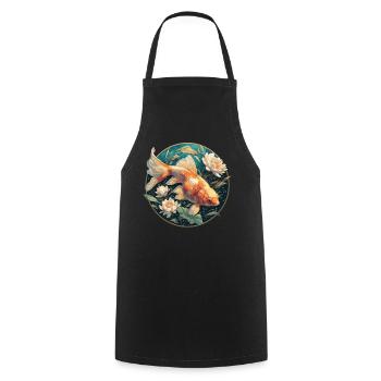 poisson rouge - Tablier de cuisine - noir - Devant - AI Model Male 185 dark (185cm)