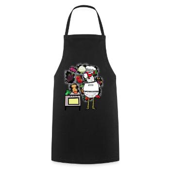 Chicken Cook Cooks Cook - Cooking Apron - black - Front - AI Model Male 185 dark (185cm)