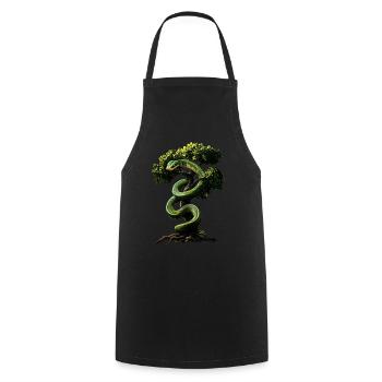 Arbre vert Python Serpents Amoureux Terrarium - Tablier de cuisine - noir - Devant - AI Model Male 185 dark (185cm)
