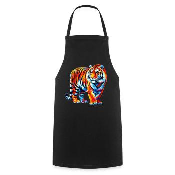 Tiger - Kochschürze - Schwarz - Vorne - AI Model Male 185 dark (185cm)