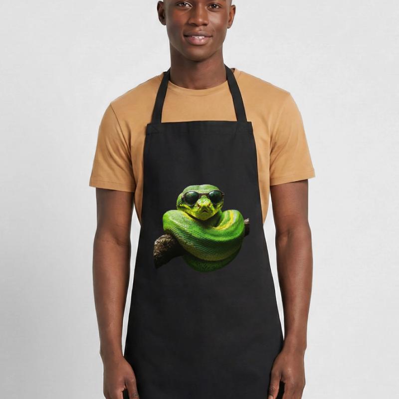 Green Tree Python Snakes Lover Terrarium Cooking Apron