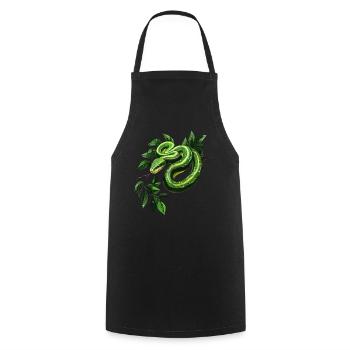 Green Tree Python Snakes Lover Terrarium - Cooking Apron - black - Front - AI Model Male 185 dark (185cm)