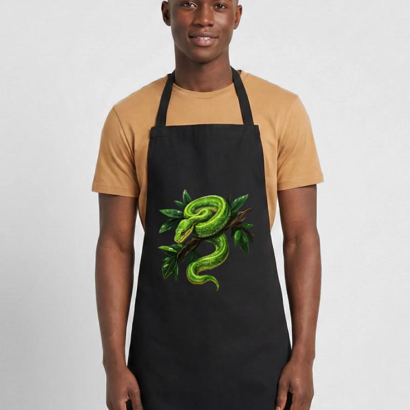 Green Tree Python Snakes Lover Terrarium Cooking Apron