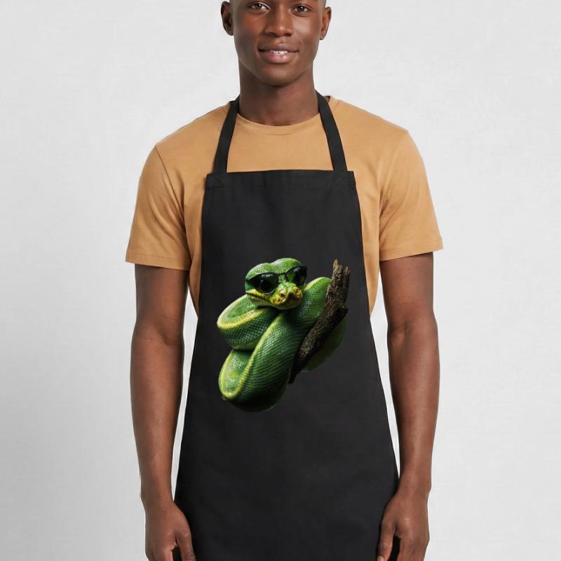 Green Tree Python Snakes Lover Terrarium Cooking Apron