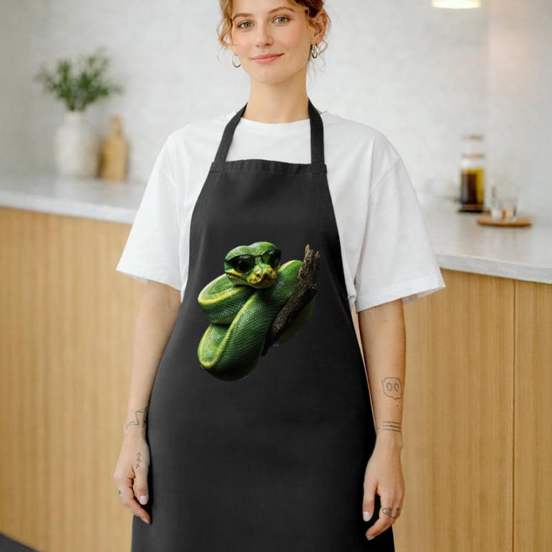 Green Tree Python Snakes Lover Terrarium Cooking Apron