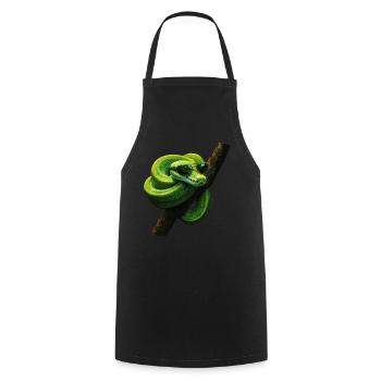 Green Tree Python Snakes Lover Terrarium - Cooking Apron - black - Front - AI Model Male 185 dark (185cm)