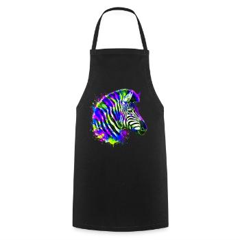 Zebra - Cooking Apron - black - Front - AI Model Male 185 dark (185cm)