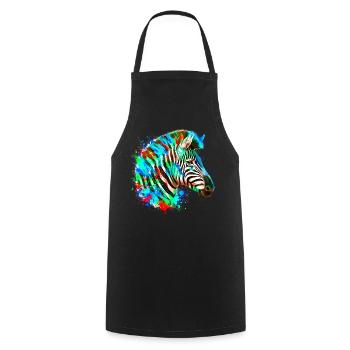 Zebra - Cooking Apron - black - Front - AI Model Male 185 dark (185cm)