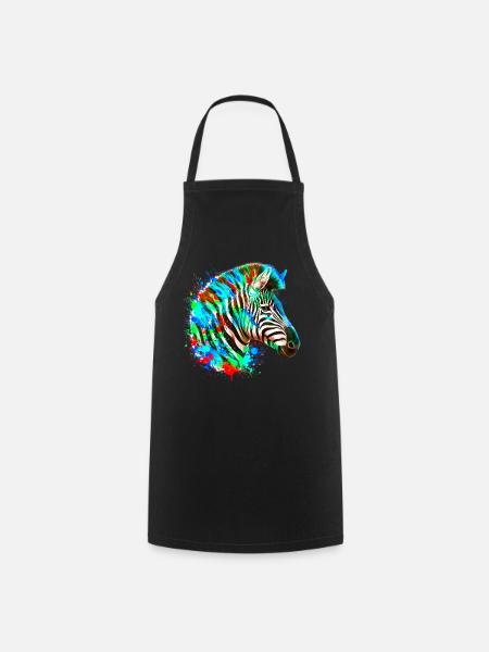 Zebra - Kochschürze - Schwarz