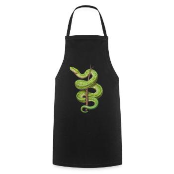 Green Tree Python Snakes Lover Terrarium - Cooking Apron - black - Front - AI Model Male 185 dark (185cm)