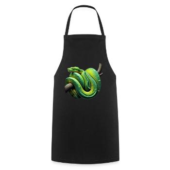 Green Tree Python Snakes Lover Terrarium - Cooking Apron - black - Front - AI Model Male 185 dark (185cm)