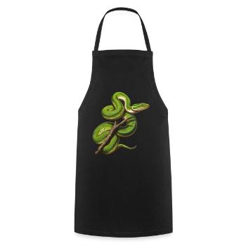 Green Tree Python Snakes Lover Terrarium - Cooking Apron - black - Front - AI Model Male 185 dark (185cm)