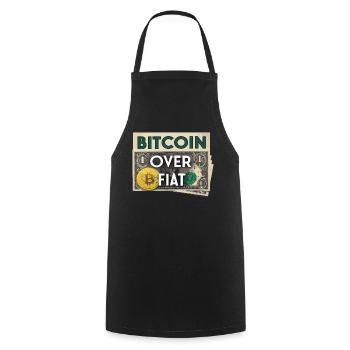 Bitcoin Over – Crypto Design for Enthusiasts - Cooking Apron - black - Front - AI Model Male 185 dark (185cm)