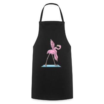 Flamingo Yoga Fitness Gymnastik - Kochschürze - Schwarz - Vorne - AI Model Male 185 dark (185cm)