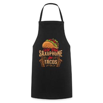 Saxophone Will Play Saxophone For - Cooking Apron - black - Front - AI Model Male 185 dark (185cm)