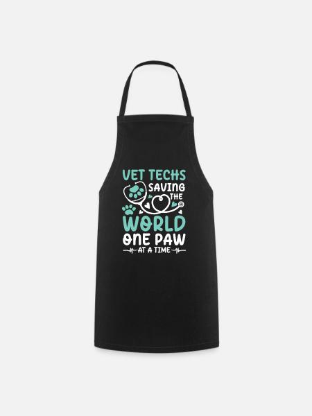 Vet Techs Saving The World One Paw At A Time - Kochschürze - Schwarz