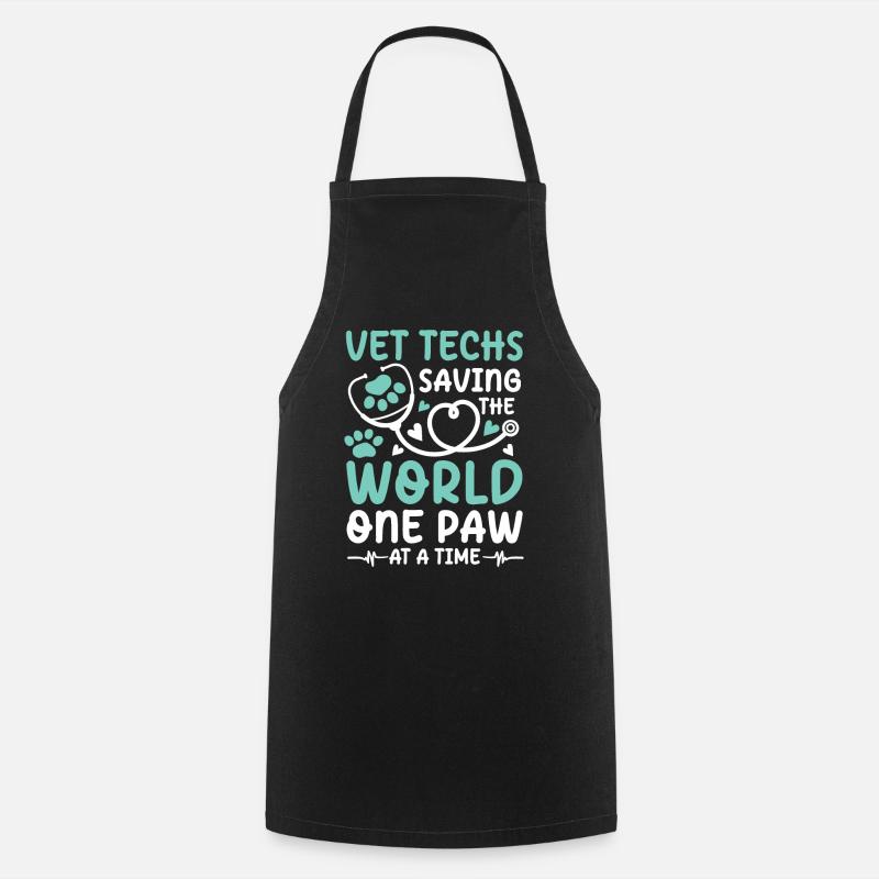 Vet Techs Saving The World One Paw At A Time - Kochschürze - Schwarz