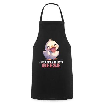 geese goose - Cooking Apron - black - Front - AI Model Male 185 dark (185cm)