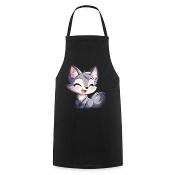 Gray Foxes Gray Fox - Cooking Apron - black - Front - AI Model Male 185 dark (185cm)