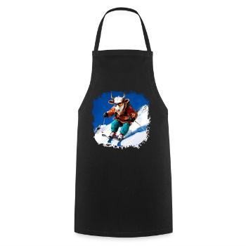 Ski des vaches - Tablier de cuisine - noir - Devant - AI Model Male 185 dark (185cm)