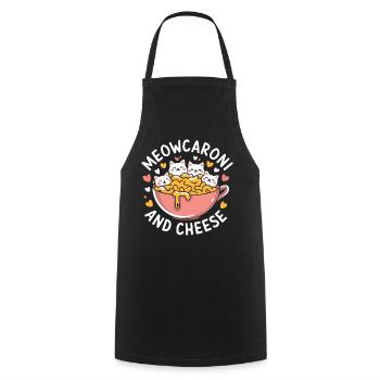Meowcaroni and Cheese - Cooking Apron - black - Front - AI Model Male 185 dark (185cm)