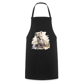 Gray Foxes Gray Fox - Cooking Apron - black - Front - AI Model Male 185 dark (185cm)