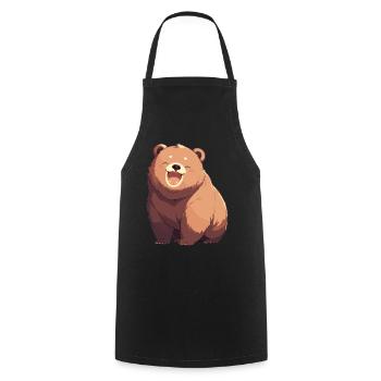 Grizzlis Ours grizzly - Tablier de cuisine - noir - Devant - AI Model Male 185 dark (185cm)
