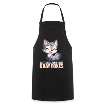 Gray foxes Gray fox - Cooking Apron - black - Front - AI Model Male 185 dark (185cm)