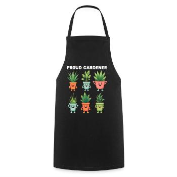 Amoureux des plantes Jardinage drôle - Fier jardinier - Tablier de cuisine - noir - Devant - AI Model Male 185 dark (185cm)