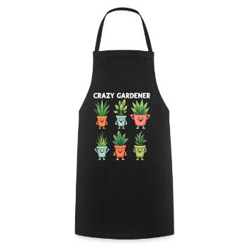 Plant Lover Funny Gardening - Crazy Gardener - Cooking Apron - black - Front - AI Model Male 185 dark (185cm)