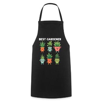 Plant Lover Funny Gardening - Best Gardener - Cooking Apron - black - Front - AI Model Male 185 dark (185cm)