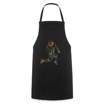 Vintage American Footballer Sketch - Cooking Apron - black - Front - AI Model Male 185 dark (185cm)