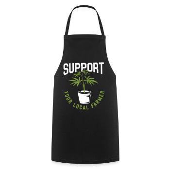 Soutenez votre producteur local de cannabis - Tablier de cuisine - noir - Devant - AI Model Male 185 dark (185cm)