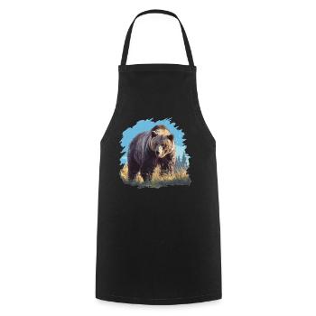 Grizzlis Ours grizzly - Tablier de cuisine - noir - Devant - AI Model Male 185 dark (185cm)