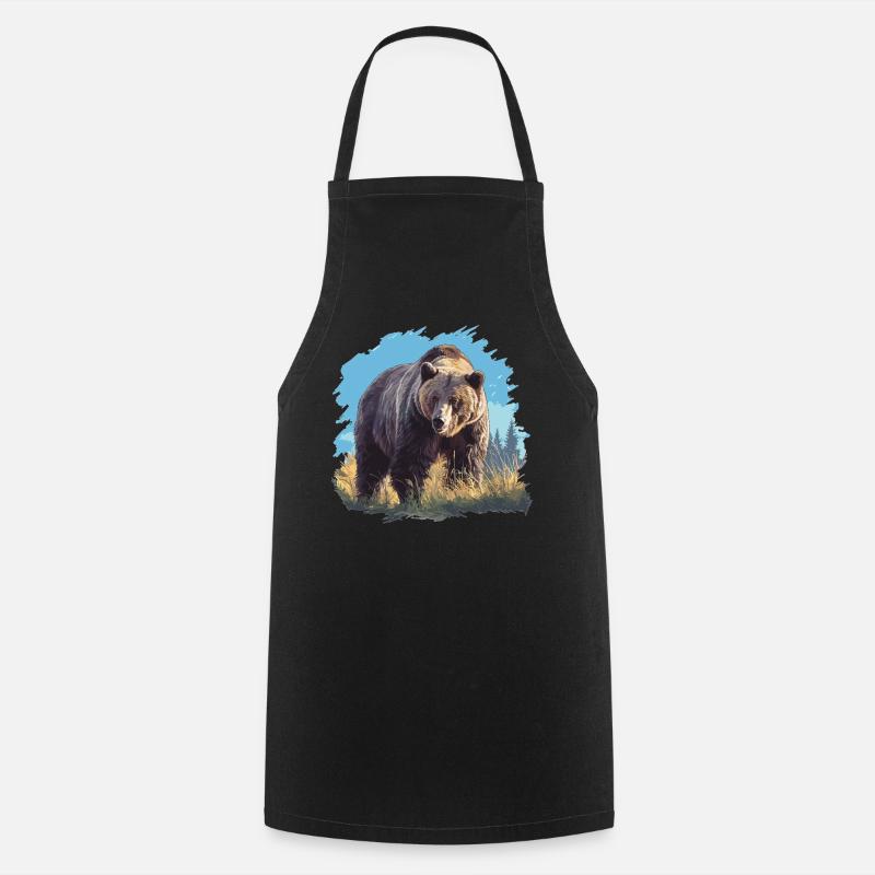 grizzly bears Grizzly bear - Cooking Apron - black