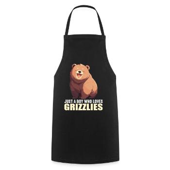 Grizzlis Ours grizzly - Tablier de cuisine - noir - Devant - AI Model Male 185 dark (185cm)