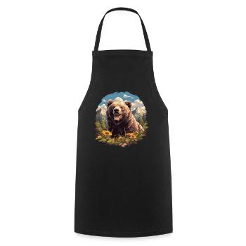 Grizzlis Ours grizzly - Tablier de cuisine - noir - Devant - AI Model Male 185 dark (185cm)