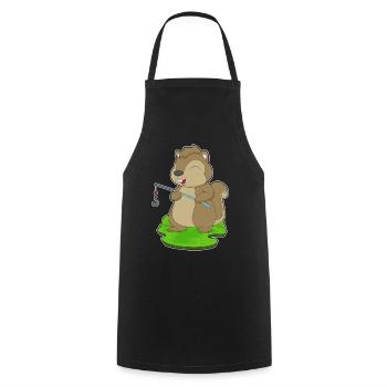 Pêche à la canne à pêche Squirrel Angler - Tablier de cuisine - noir - Devant - AI Model Male 185 dark (185cm)