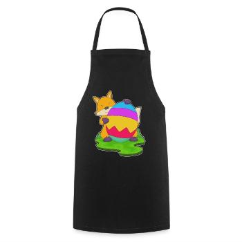 Fox Easter Easter Egg - Cooking Apron - black - Front - AI Model Male 185 dark (185cm)