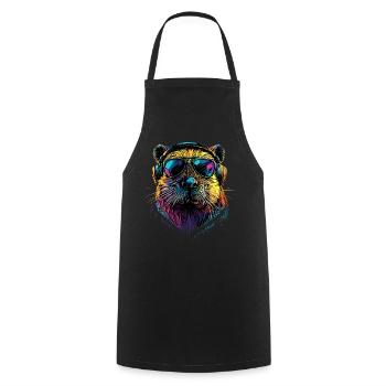 Beaver Motif Beaver Whisperer Rodents Cute Beaver - Cooking Apron - black - Front - AI Model Male 185 dark (185cm)