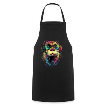 Loutre Loutre de mer Loutre Loutre Martre amour Loutre mignonne - Tablier de cuisine - noir - Devant - AI Model Male 185 dark (185cm)