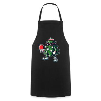 Table Tennis Christmas Tree Costume Christmas Tree - Cooking Apron - black - Front - AI Model Male 185 dark (185cm)