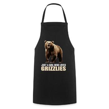 Grizzlis Ours grizzly - Tablier de cuisine - noir - Devant - AI Model Male 185 dark (185cm)