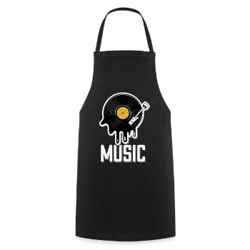 Musik Schallplatte Retro Outfit für Musiker und - Kochschürze - Schwarz - Vorne - AI Model Male 185 dark (185cm)