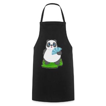 Panda Handventilator - Kochschürze - Schwarz - Vorne - AI Model Male 185 dark (185cm)